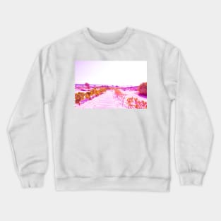 Pathway going to the beach in Oman purple version Crewneck Sweatshirt